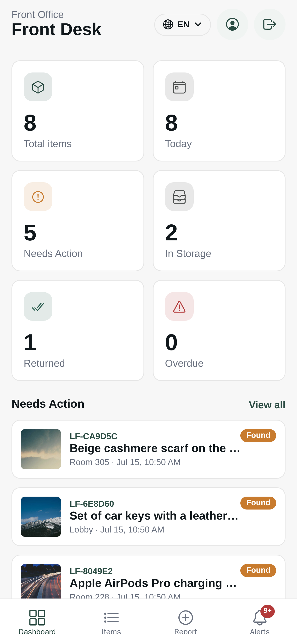 FoundFlow dashboard on mobile